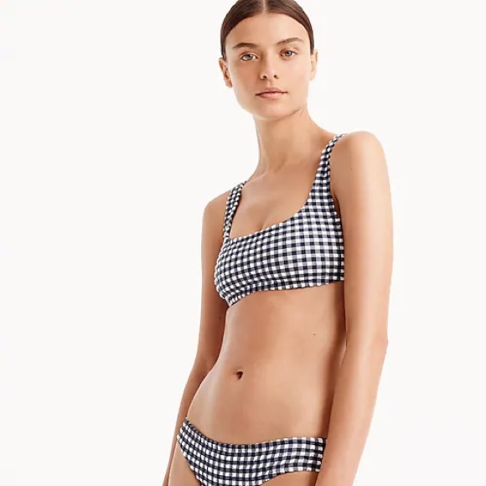 J. Crew gingham scoop bikini top H7608
